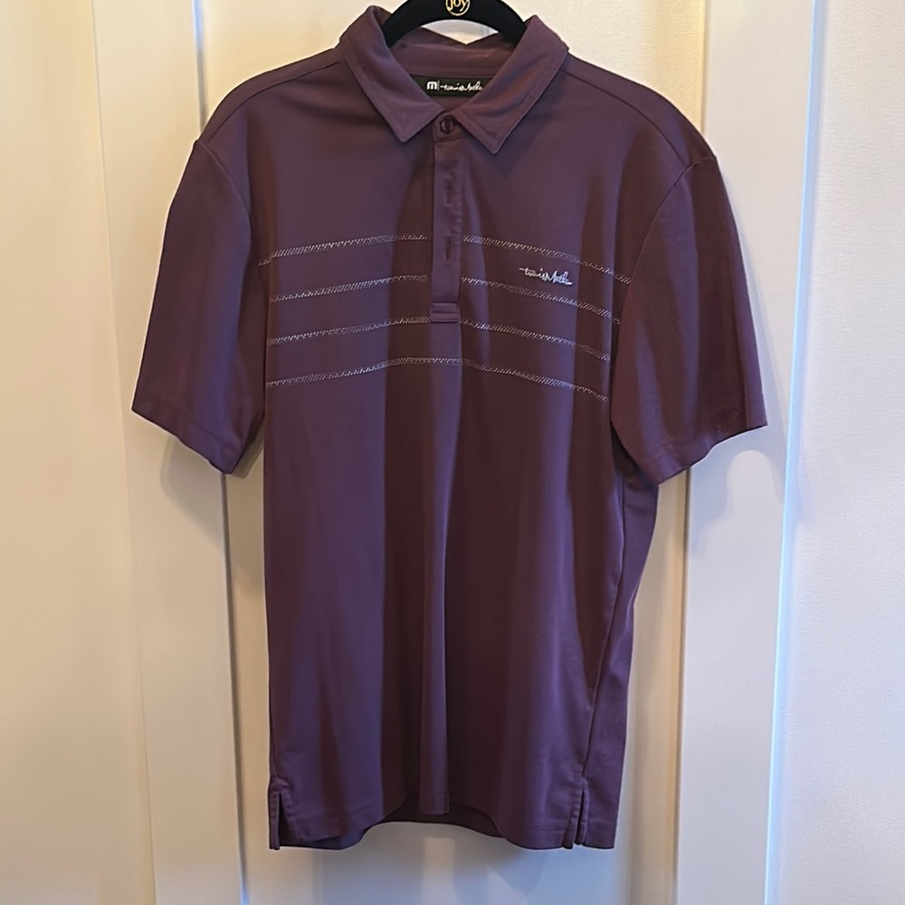 Travis Mathew Purple Golf Shirt Casual Sporty Design